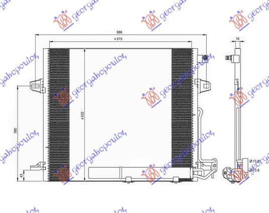 HLADNJAK KLIME (AUTO) (587x528x18) MERCEDES ML 2005-2011 (W164)