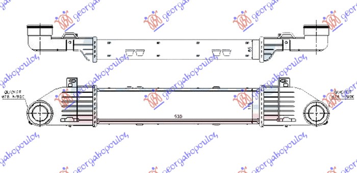 HLADNJAK INTERKULERA 3.2 CDi DIZEL (530x115x65) MERCEDES S CLASS 1998-2005 (W220)