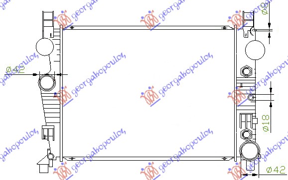 HLADNJAK MOTORA 4.3-5.0 BENZIN (AUTO) (64x47.2x42) MERCEDES S CLASS 1998-2005 (W220)