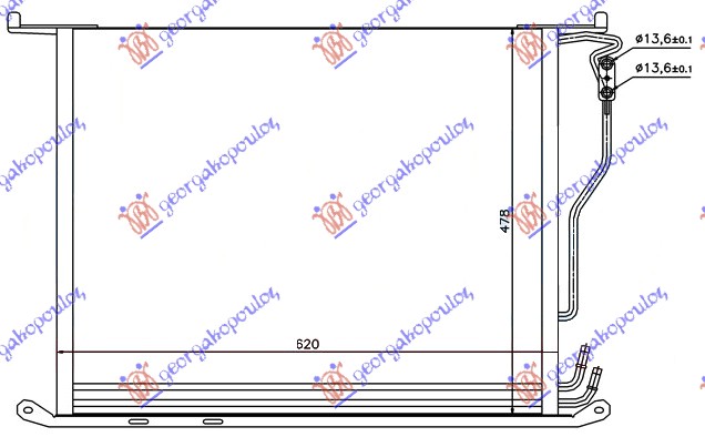 HLADNJAK KLIME BENZIN/DIZEL (580x48x16) MERCEDES S CLASS 1998-2005 (W220)