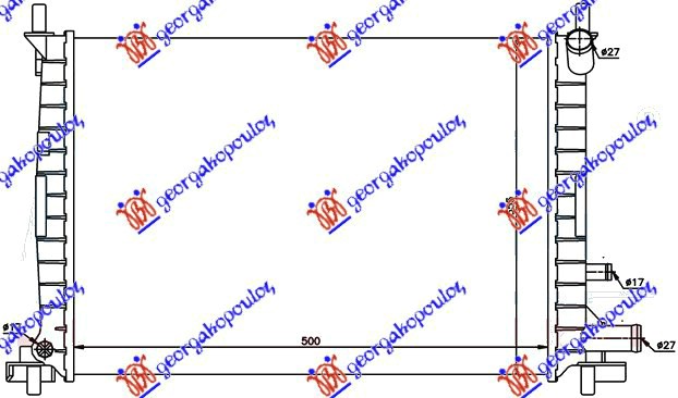 HLADNJAK MOTORA 1.0/1.3CC (+AC) (50x36) FORD FIESTA 1996-1999 (JA)
