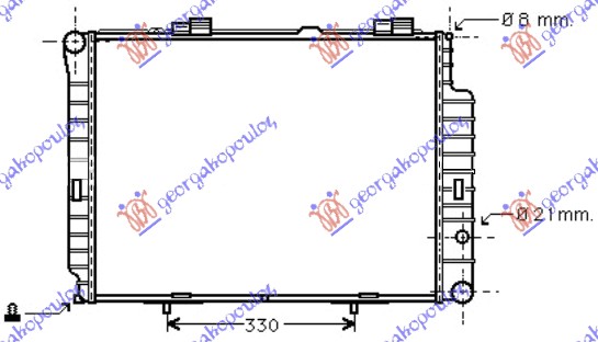 HLADNJAK MOTORA 2.4/3.2 BENZIN / 2.0/2.5 DIZEL (+/-AC) (64x49) MERCEDES E CLASS 1996-1999 (W210)