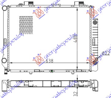 HLADNJAK MOTORA 2.8/3.2 BENZIN (AUTO) (+/-AC) (64x49.2) MERCEDES E CLASS 1996-1999 (W210)