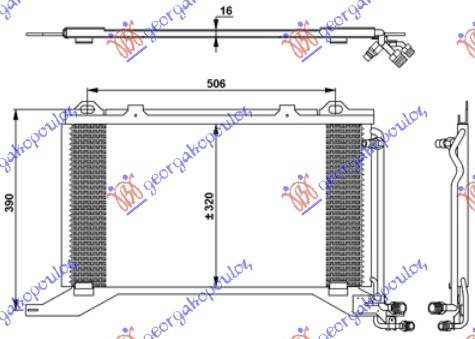 HLADNJAK KLIME 2.0 KOMPRESSOR - 2.0/2.2 CDI (570x320) MERCEDES E CLASS 1996-1999 (W210)