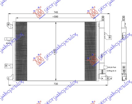 HLADNJAK KLIME BENZIN/DIZEL (59.5x43) VOLVO XC70 2000-2007 (295)