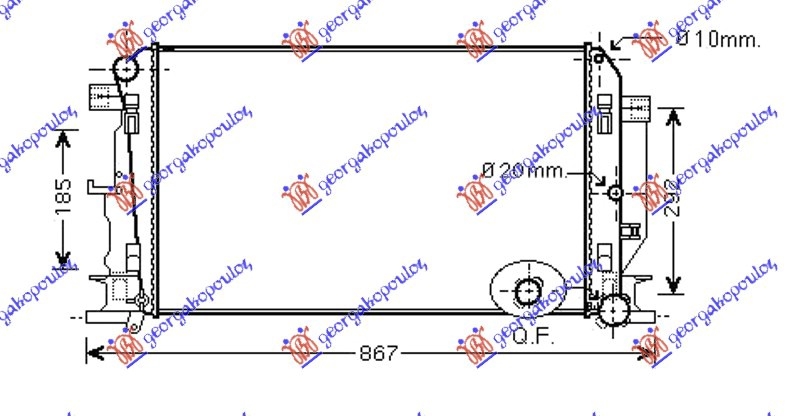 HLADNJAK MOTORA 2.2 Cdi (MAN) (+AC) (68x41.6x3.4) (MEHANICKI SPOJ) MERCEDES SPRINTER 208/408 2006-2013 (W906)