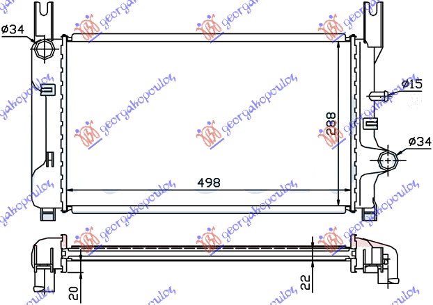 HLADNJAK MOTORA 1.4/1.4CAT/1.6/1.6XR2i/1.8D (50x30) FORD FIESTA III 1990-1995 (GFJ)