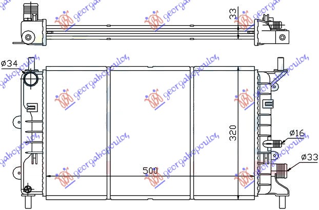 HLADNJAK MOTORA 1.4/1.4i/1.6 (50x30) FORD ESCORT 1995-1998 (GAL/ANL)