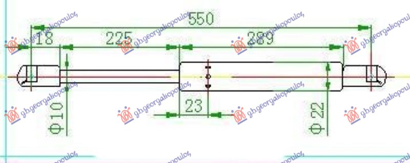 AMORTIZER GEPEK VRATA (850N) FORD TRANSIT 1992-1995 (E)