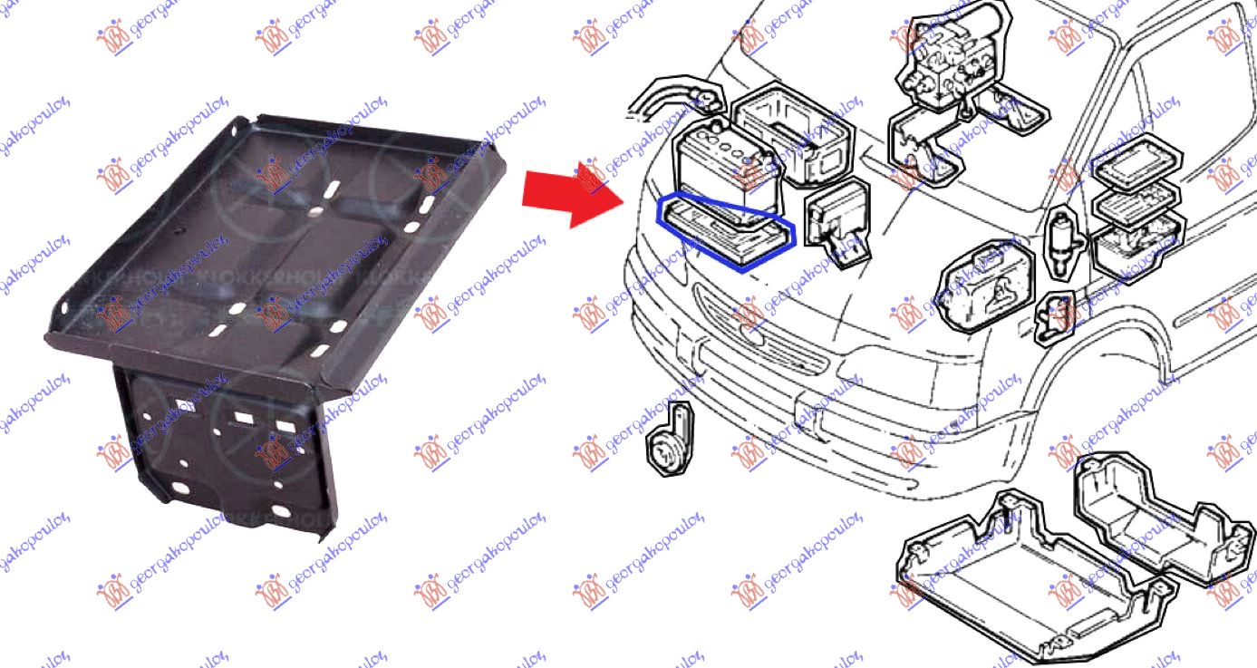 NOSAC AKUMULATORA (DIZEL) FORD TRANSIT 1995-2000 (E)