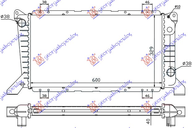 HLADNJAK MOTORA 2.5 D (-AC) (60x33) FORD TRANSIT 1995-2000 (E)