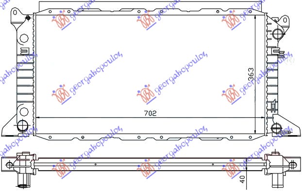 HLADNJAK MOTORA 2.0 BENZIN (+AC) (70x36x42) FORD TRANSIT 1995-2000 (E)