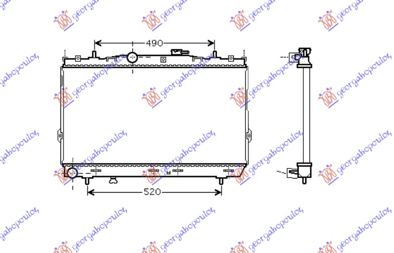 HLADNJAK MOTORA 1.6/2.0i16V (37.5x67x1.9) HYUNDAI ELANTRA 2004-2007 (HD)
