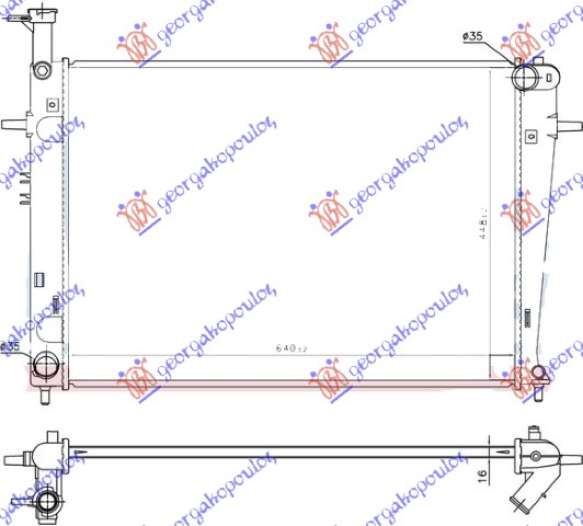 HLADNJAK MOTORA 2.0 16V (+/-AC) (64x46.2) (MAN) HYUNDAI TUCSON I 2004-2010 (JM)