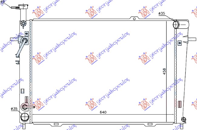 HLADNJAK MOTORA 2.0/2.7I 24V (AUTO) (+/-AC) (64x46.2) HYUNDAI TUCSON I 2004-2010 (JM)