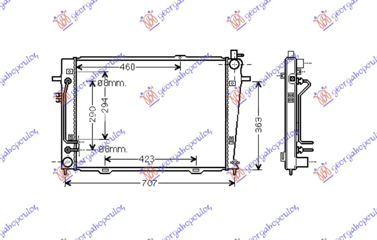 HLADNJAK MOTORA 2.0 CRDi (AUTO) (64x45.5x18) HYUNDAI TUCSON I 2004-2010 (JM)