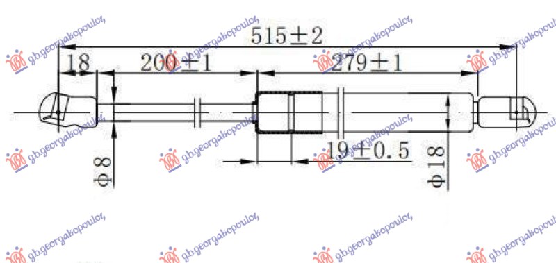 AMORTIZER GEPEK VRATA (515L-585N) HYUNDAI TUCSON I 2004-2010 (JM)