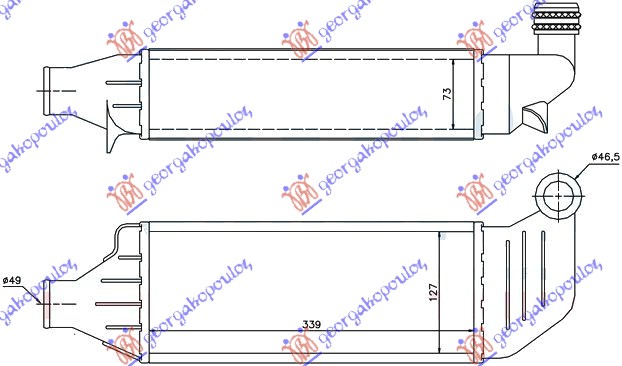 HLADNJAK INTERKULERA 1.8 TD (33x12x73) FORD MONDEO 1996-2000 (BAP)