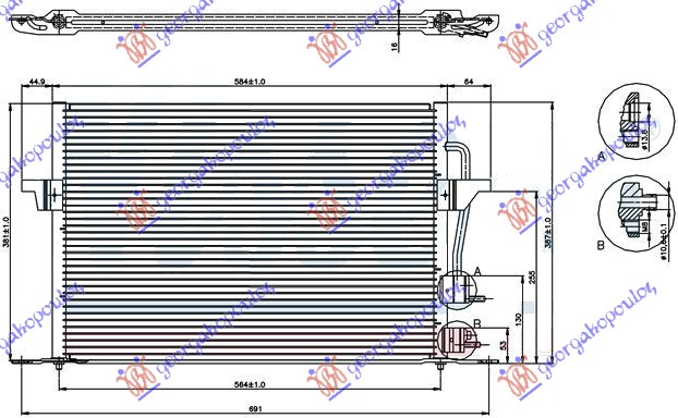 HLADNJAK KLIME BENZIN/DIZEL (540x382) FORD MONDEO 1996-2000 (BAP)