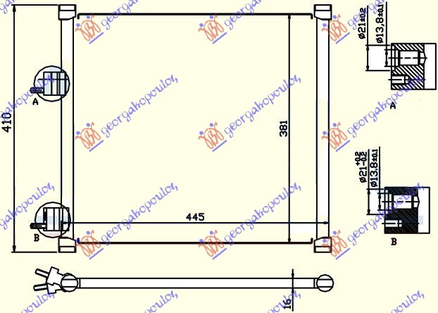 HLADNJAK KLIME BENZIN (40x380) FORD KA 1997-2008 (RB)