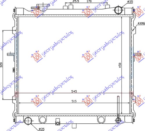 HLADNJAK MOTORA 2.0 16V (+/-AC) (45x52.4) KIA SPORTAGE 1995-2004 (K00)