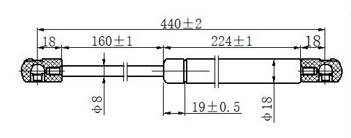 AMORTIZER GEPEK VRATA (440.5L-520N) RENAULT MEGANE SDN 1999-2002 (LM0/LM1)
