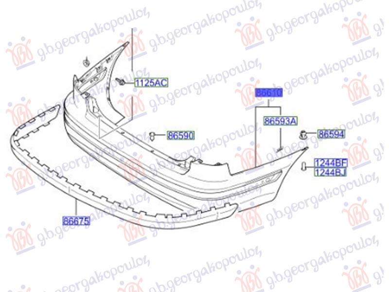 ZADNJI BRANIK 4 VRATA (ORIGINALNI) HYUNDAI ELANTRA 2000-2004 (XD)