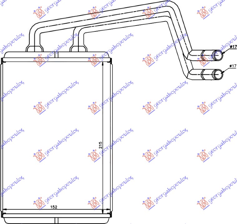 GREJAC KABINE (215x150x16) HYUNDAI ELANTRA 2000-2004 (XD)