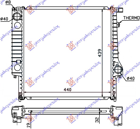 HLADNJAK MOTORA 2.0/2.5 BENZIN 6 CILINDARA (44x44x32) BMW SERIES 3 1983-1987 (E30)