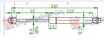 AMORTIZER HAUBE (242L-380N) BMW SERIES 5 1988-1995 (E34)