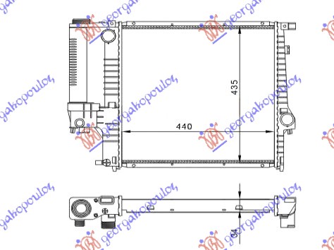 HLADNJAK MOTORA ZA SVE MODELE BENZIN (MAN) (+AC) (440x440x32) (MEHANICKI SPOJ) BMW SERIES 3 SDN 1990-1998 (E36)