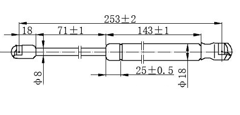 AMORTIZER GEPEK VRATA KARAVAN (253L-140N) BMW SERIES 5 2003-2010 (E60/E61)