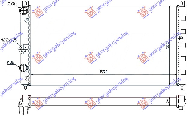 HLADNJAK MOTORA 1.6i 8V 1.9D (59x32) SKODA FELICIA PICK-UP 1994-2001 (6UF/6U7)