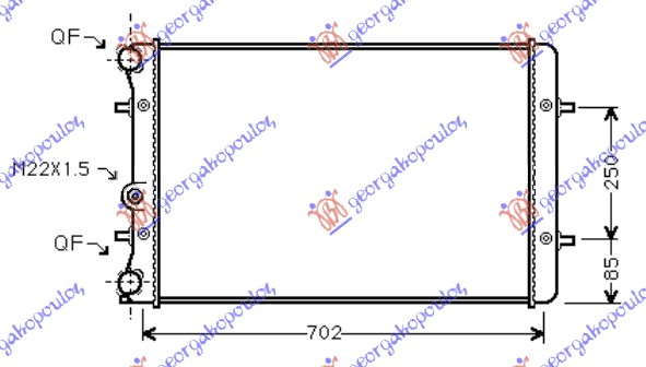 HLADNJAK MOTORA ZA SVE MODELE BENZIN/DIZEL (MAN/AUTO) (+/-AC) (65x41.5) VW GOLF 4 1998-2004 (1J1/1J5)
