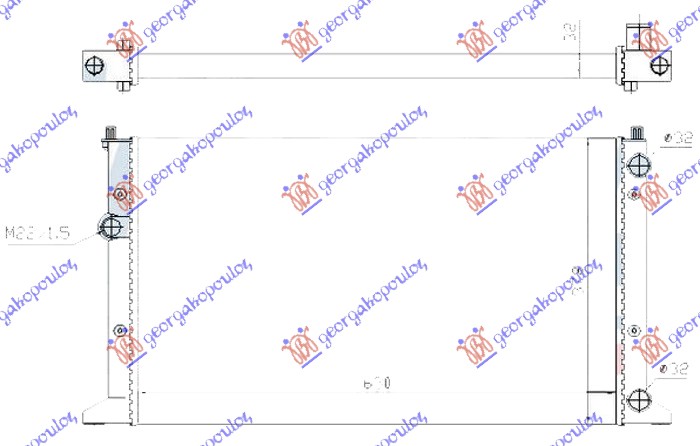 HLADNJAK MOTORA (CABRIO) BENZIN/DIZEL (630x380x34) VW GOLF 4 1998-2004 (1J1/1J5)