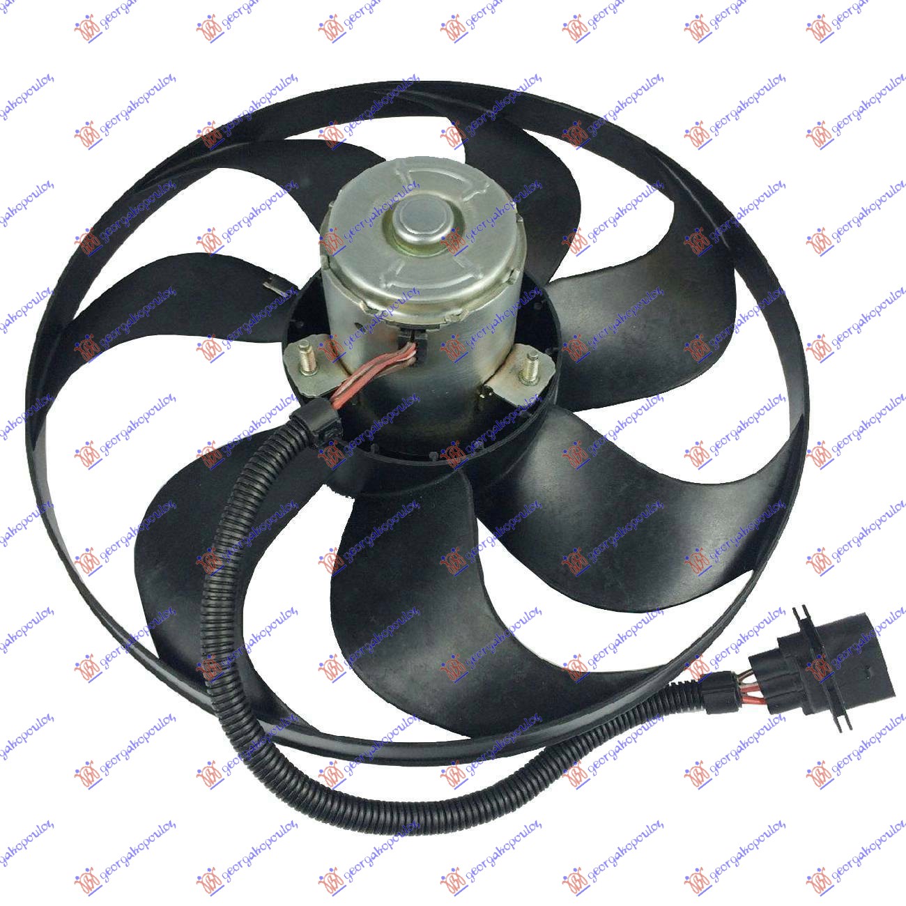 VENTILATOR HLADNJAKA (MOTOR+ELISA) (345mm) (250/60w) (7 PERAJA) (3 PIN) AUDI TT 1998-2006 (8N3/8N9)