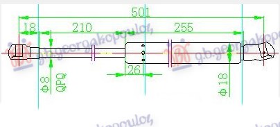 AMORTIZER GEPEK VRATA 5 VRATA/KARAVAN (500L-500N) VW GOLF 4 1998-2004 (1J1/1J5)