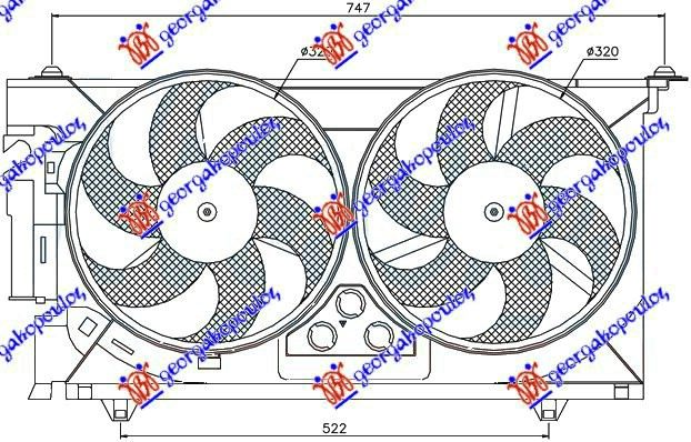 VENTILATOR (DUPLI) KOMPLET (BENZIN) (+AC) CITROEN XSARA 1997-2000 (N1/N0/N2)