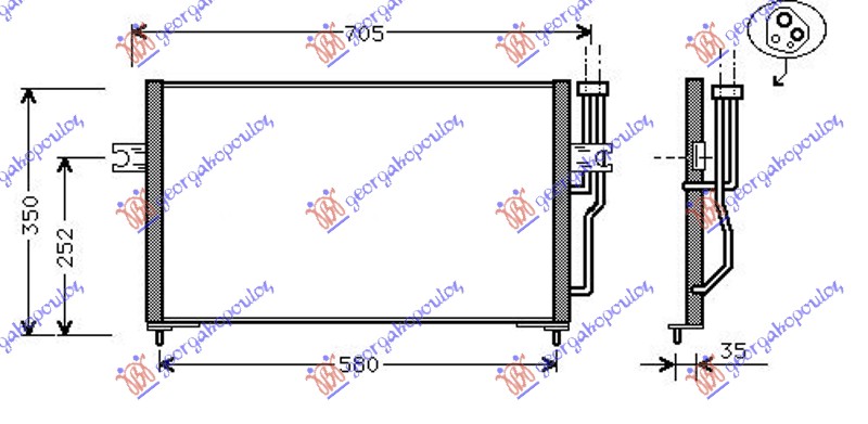 HLADNJAK KLIME BENZIN/DIZEL (MAN) (610x350x16) VOLVO S40/V40 1995-2000 (644/645)