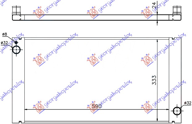 HLADNJAK MOTORA 1.6 T. BENZIN - 1.6/2.0 DIZEL (59x33.4) MINI CLUBMAN 2006-2010 (R55)