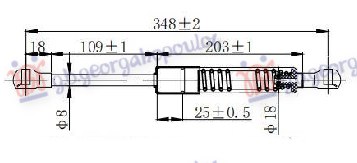 AMORTIZER GEPEK VRATA 4 VRATA/COUPE (350L-320N) BMW SERIES 3 SDN 1999-2002 (E46)