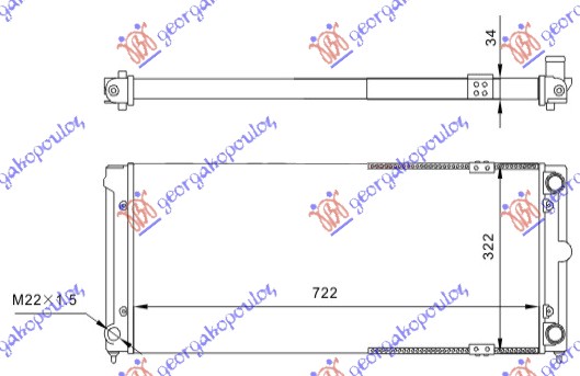 HLADNJAK MOTORA 1.6/1.8 (+AC) (72x32) VW PASSAT 1989-1993 (3A2/35I/3A5)