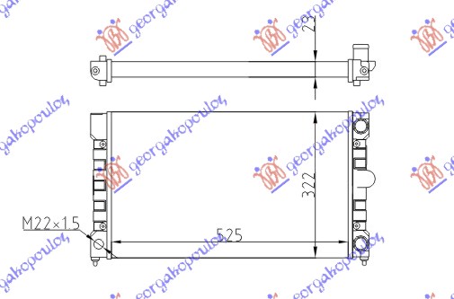 HLADNJAK MOTORA 1.6/1.8 (-AC) (52x32) VW PASSAT 1989-1993 (3A2/35I/3A5)
