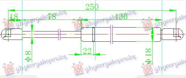 AMORTIZER HAUBE (250L-660N) FORD MONDEO 2000-2007 (B5Y)
