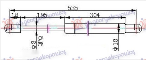 AMORTIZER GEPEK VRATA 5 VRATA (534.5L-520N) FORD MONDEO 2000-2007 (B5Y)