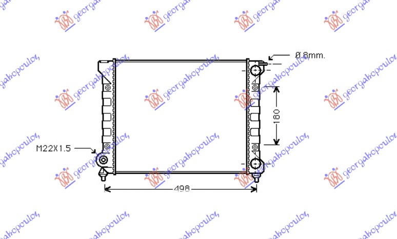 HLADNJAK MOTORA 1.6 (43x32) VW GOLF 2 1984-1988 (19E/1G1)