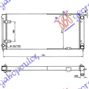 HLADNJAK MOTORA BENZIN/DIZEL (+AC) (67.5x32x3.4) VW GOLF 2 1984-1988 (19E/1G1)