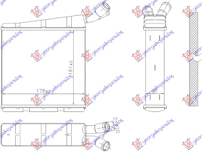 HLADNJAK MOTORA DODATNI 2.0/3.2 BENZIN - 1.6/2.0 DIZEL (MANUELNI/AUTOMATSKI) (161x178) SKODA OCTAVIA 5 2008-2013 (3U4)