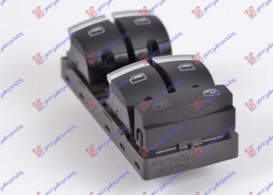 PREKIDAC U VRATIMA HROM/CRNI (4 TASTERA) (10 PIN) AUDI A3 03-08