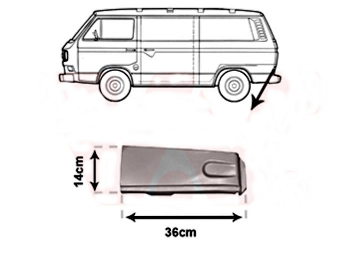 KRAJ ZADNJEG BLATOBRANA VW TRANSPORTER 1979-1991 (25/24)